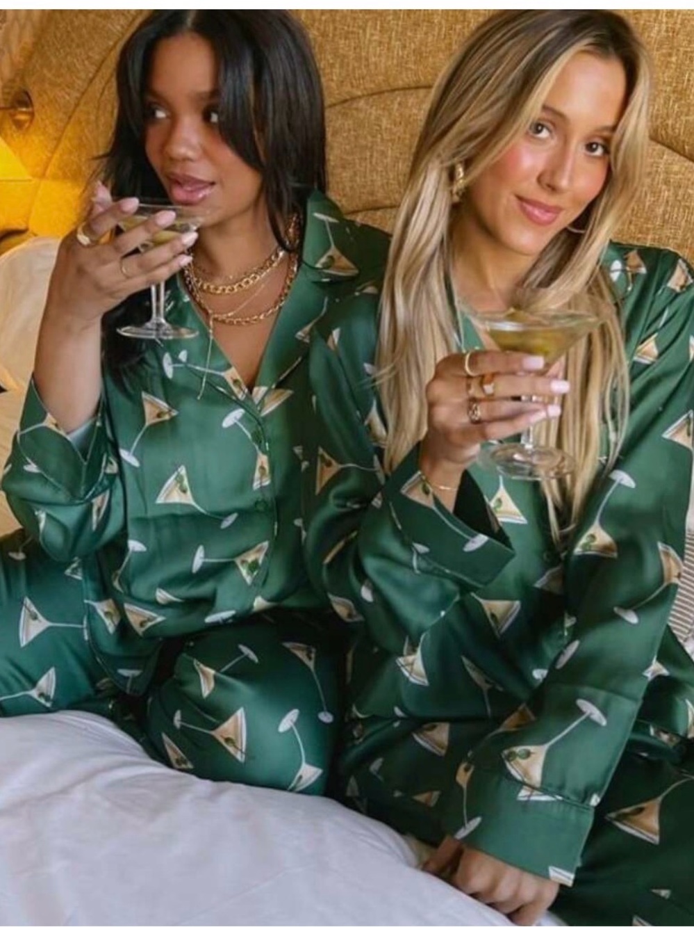 Show Me Your MuMu “Tini Time" Silky Martini Pajama Set Size Large